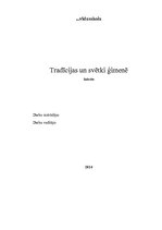 Referāts 'Tradīcijas un svētki ģimenē', 1.