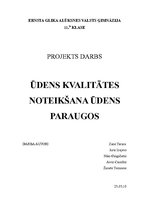 Paraugs 'Ūdens kvalitātes noteikšana ūdens paraugos', 1.
