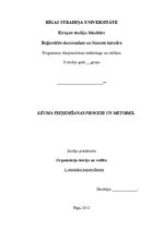 Konspekts 'Lēmuma pieņemšanas process un metodes', 1.