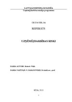 Referāts 'Uzņēmējdarbības riski', 1.