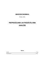 Konspekts 'Pieprasījuma un piedāvājuma analīze', 1.