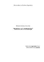 Referāts 'Kultūra un civilizācija', 1.