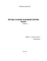 Referāts 'Vai bez Livonijas izveidotos latviešu tauta?', 1.