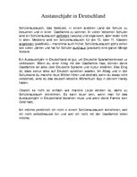 Eseja 'Austauschjahr in Deutschland', 1.