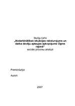 Referāts 'Nodarbinātības situācijas raksturojums un darba devēju aptaujas apkopojums Ogres', 1.