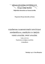 Konspekts 'Uzņēmuma saimnieciskās situācijas novērtēšana, iekšējās un ārējās vides analīze,', 1.