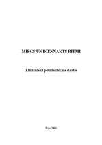 Referāts 'Miegs un diennakts ritmi', 1.