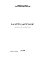 Referāts 'Übersetzungsprobleme', 1.