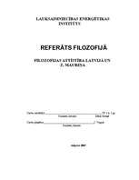 Referāts 'Filosofijas attīstība Latvijā un Z.Mauriņa', 6.