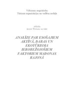Konspekts 'Analīze par esošajiem aktīvā dabas un ekotūrisma ierobežojošajiem faktoriem Mado', 1.