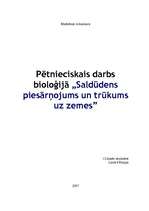 Referāts 'Saldūdens piesārņojums un trūkums ', 1.