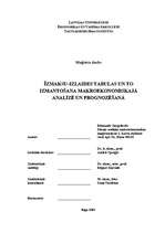Diplomdarbs 'Izmaksu - izlaides tabulas un to izmantošana makroekonomiskajā analīzē un progno', 1.