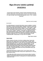 Konspekts 'Rīgas "Dinamo" labākie spēlētāji 2010/2011', 1.