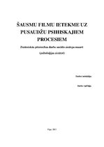 Referāts 'Šausmu filmu ietekme uz pusaudžu psihiskajiem procesiem', 1.