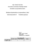 Paraugs 'Risinājumu algoritmizācija un programmēšana. Trešais laboratorijas darbs', 1.