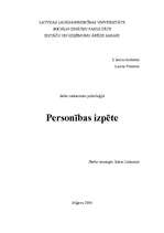 Referāts 'Personības izpēte', 1.