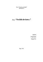Referāts 'Sociālā deviance', 1.