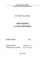 Referāts 'Sodu politika Latvijas Republikā', 1.