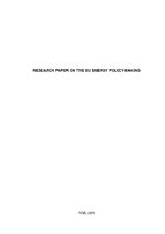 Referāts 'Research Paper on the EU Energy Policy-Making', 1.