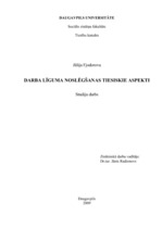 Referāts 'Darba līguma noslēgšanas tiesiskie aspekti', 1.