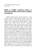 Eseja 'Ārējās un iekšējās motivācijas ietekme uz bērna dzīvi atkarībā no bērna vecāku/ ', 1.