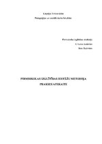 Prakses atskaite 'Pirmsskolas izglītības iestāžu metodiķa prakses atskaite', 1.