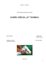 Referāts 'Kāršu spēles "21" teorija', 1.