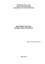 Konspekts 'Discourse Analysis LU Exam Questions', 1.