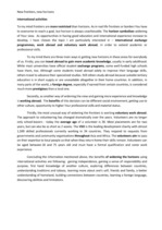 Eseja 'International Activities', 1.