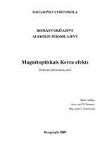 Referāts 'Magnētoptiskais Kerra efekts', 1.