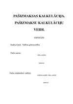 Referāts 'Pašizmaksas kalkulācija. Pašizmaksu kalkulāciju veidi', 1.