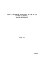 Diplomdarbs 'Bērna agresivitāte pirmsskolas vecumā un tās novēršanas iespējas', 1.