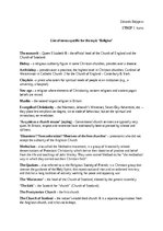 Konspekts 'List of terms specific for the topic "Religion"', 1.