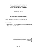 Konspekts 'Politiskās kultūras loma un tās salīdzinošā izpēte', 1.