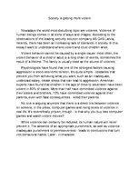 Eseja 'Society Is Getting more Violent', 1.