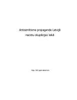 Referāts 'Antisemītisma propaganda Latvijā nacistu okupācijas laikā', 1.