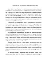 Eseja 'Living in the Global Village: Pros and Cons', 1.