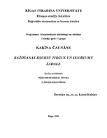 Konspekts 'Ražošanas resursu tirgus un ienākumu sadale', 1.