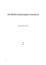 Referāts 'SIA "Merks" finanšu analīze', 1.