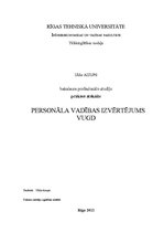 Prakses atskaite 'Personāla vadības izvērtējums VUGD', 1.