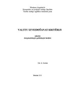 Referāts 'Valstu izveidošanas kritēriji', 1.