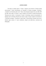 Referāts 'Īpašības vārdu un apstākļa vārdu lietojums drukātajās reklāmās igauņu valodā', 3.