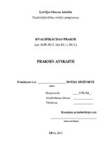 Prakses atskaite 'Pirmsdiploma prakses atskaite', 1.