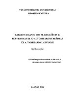 Referāts 'Karlio Ulmanio 1934 m. gegužės 15 d. perversmas ir jo autoritarinis režimas XX a', 1.