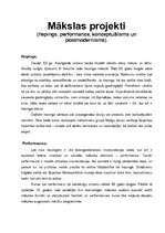 Konspekts 'Mākslas projekti (hepings, performance, u.c.)', 1.