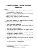 Eseja 'Kvalitatīvo pētījumu metodes: līdzdalības novērojums', 1.