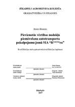 Diplomdarbs 'Pievienotās vērtības nodokļa piemērošana autotransporta pakalpojumu jomā SIA “R*', 1.