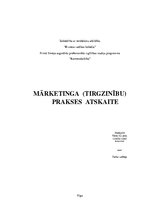 Prakses atskaite 'Mārketinga (tirgzinību) prakses atskaite un prezentācija', 1.