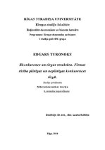 Konspekts 'Konkurence un tirgus struktūra. Firmas rīcība pilnīgas un nepilnīgas konkurences', 1.