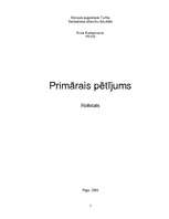 Konspekts 'Primārais pētījums', 1.